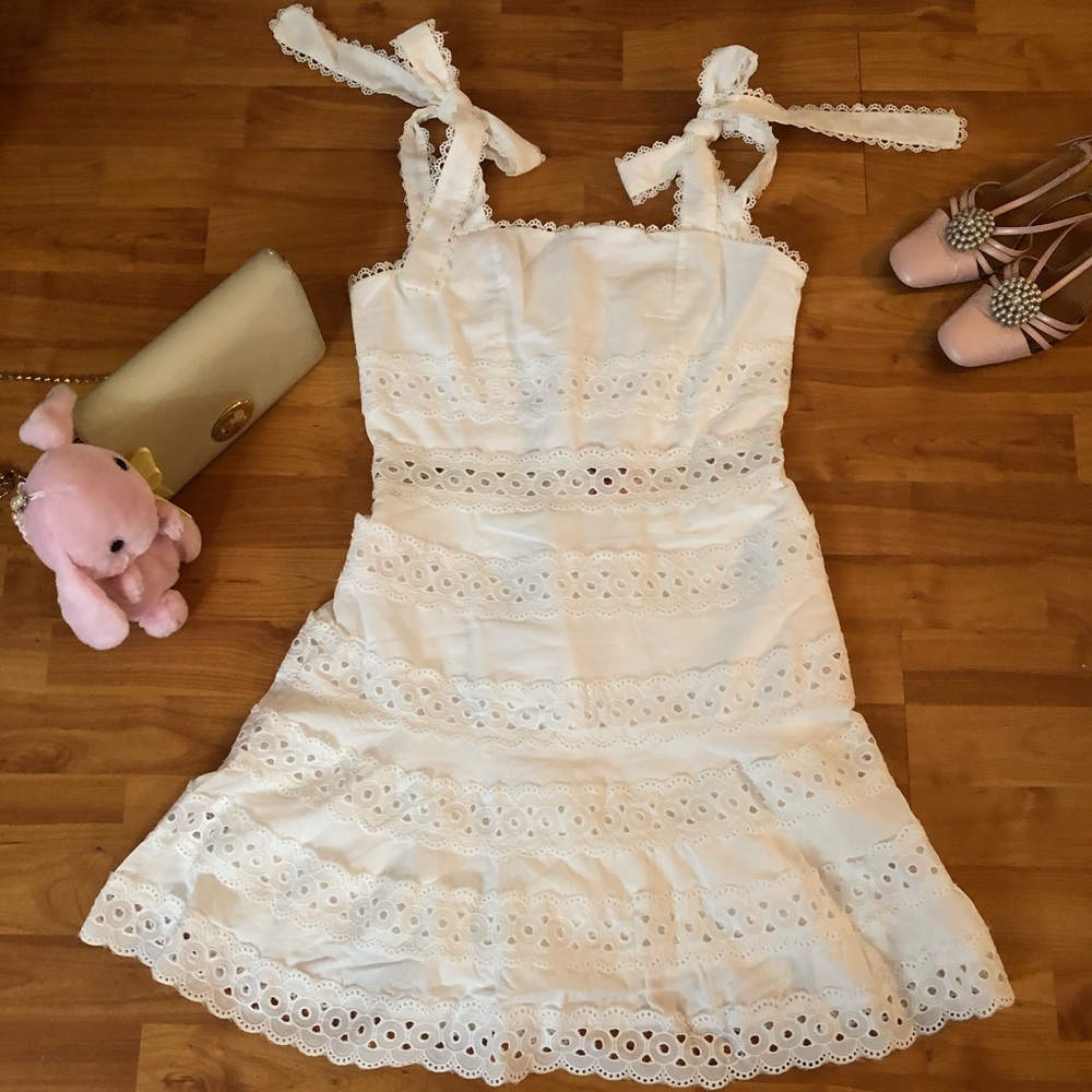Kirra🌸Shoulder Style Mini Dress in Ivory